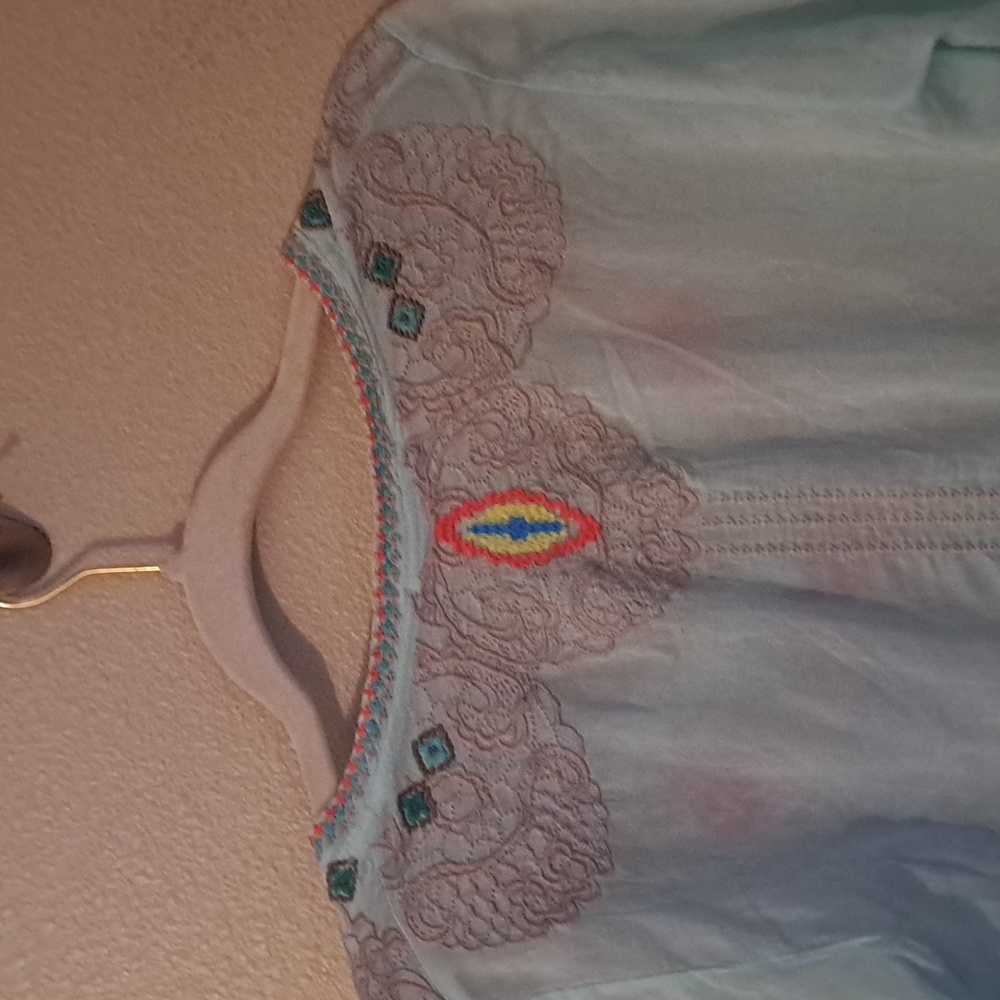 JOHNNY WAS Caribbean Blue Embroidered Tunic Size Xs - Picture 5 of 8